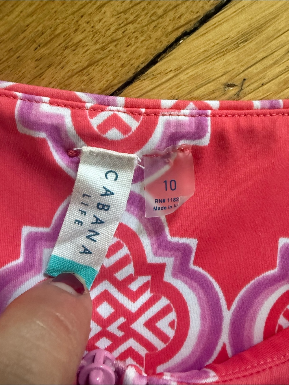 Cabana Life Pink Patterned Zip Rashguard - Picture 3 of 4